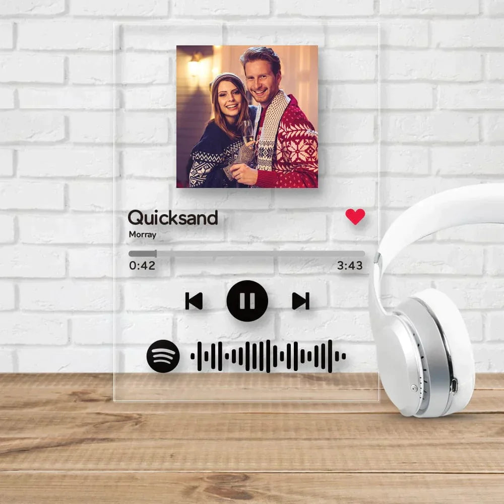 Giftlab Music Code Art Glass Album Cover Custom Music Plaque Anniversary Gift For Lover