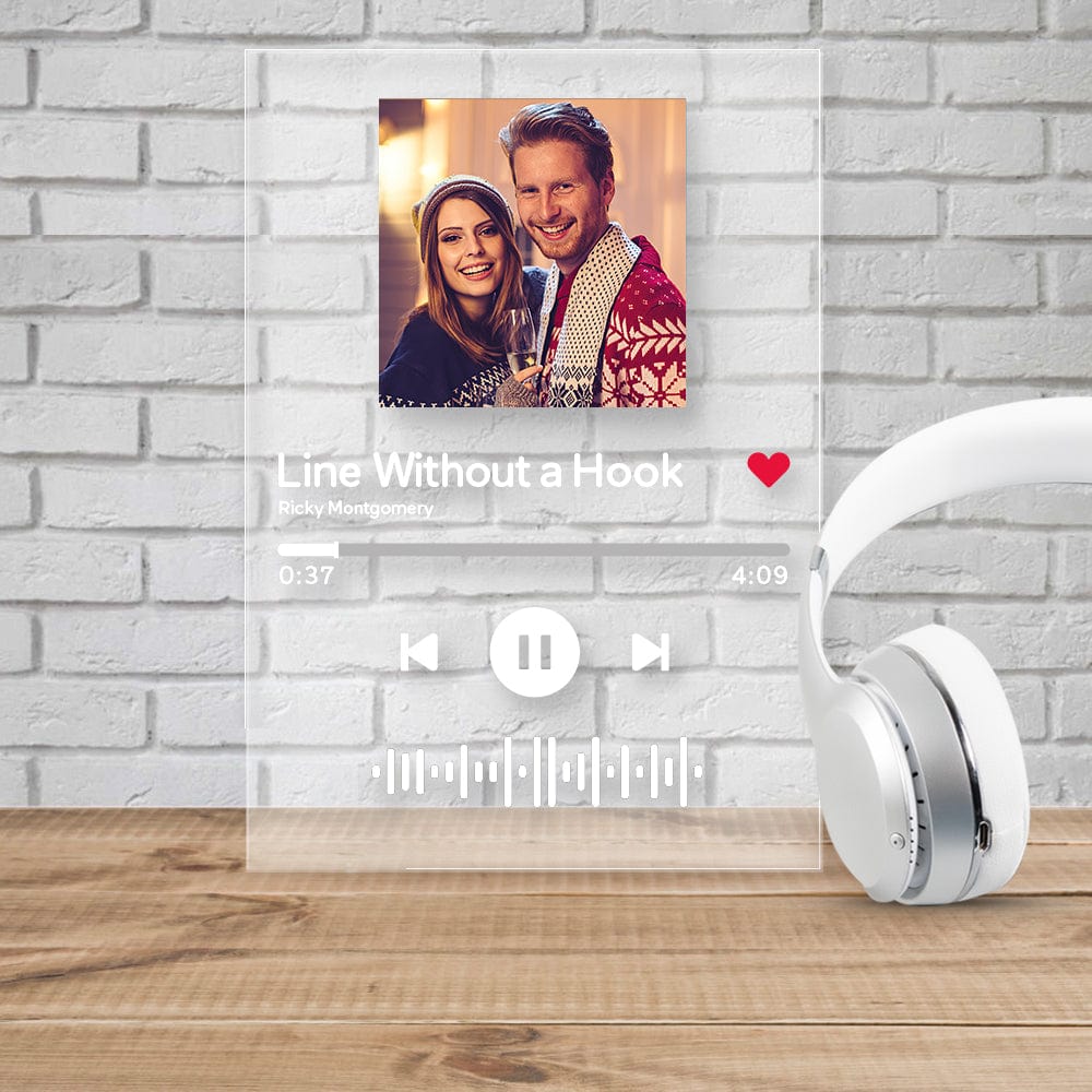 Giftlab Music Code Art Glass Album Cover Custom Music Plaque Anniversary Gift For Lover